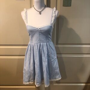 Altar'd State Light Blue and White Striped Sundress